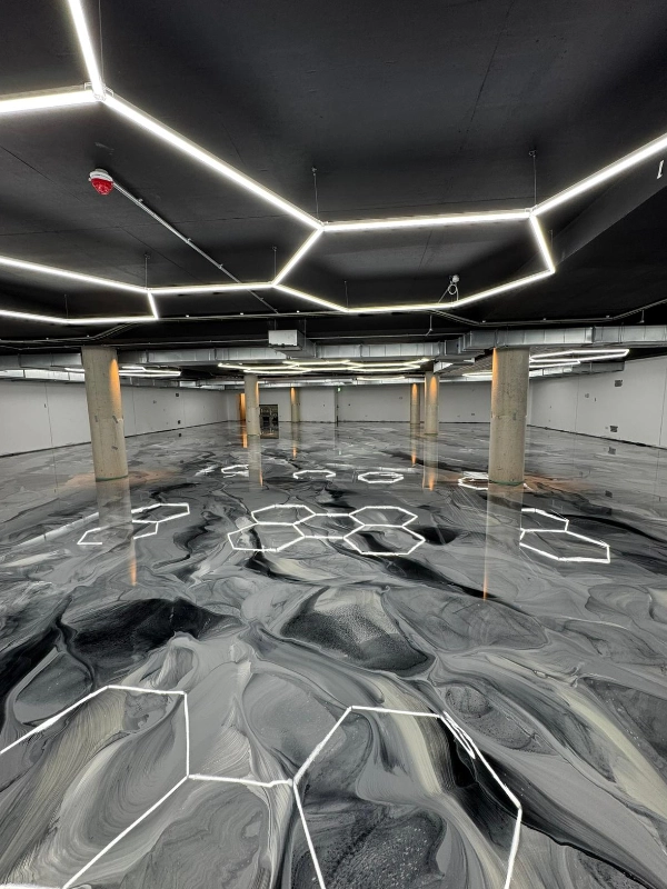 garage and showroom epoxy resin floors